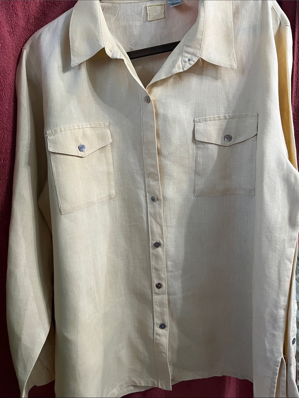 Chico Light Yellow Linen Button Up Shirt